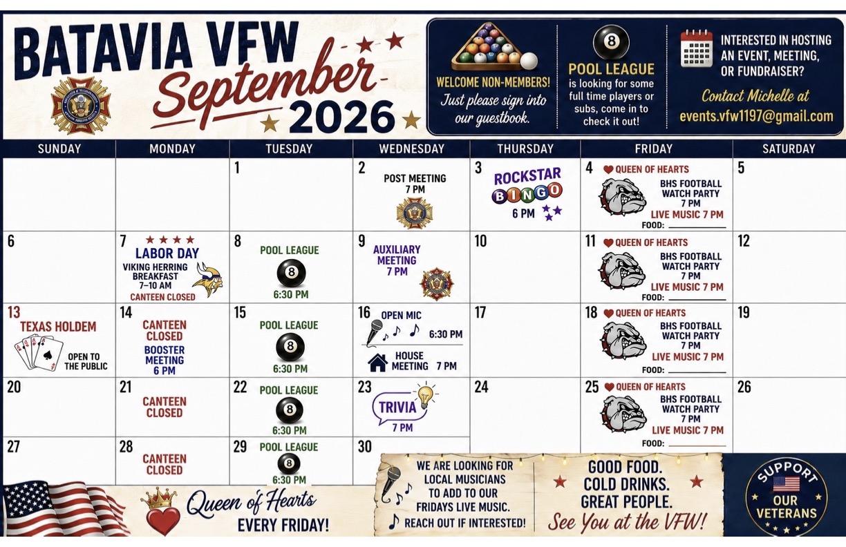 September 2026 Events Calendar