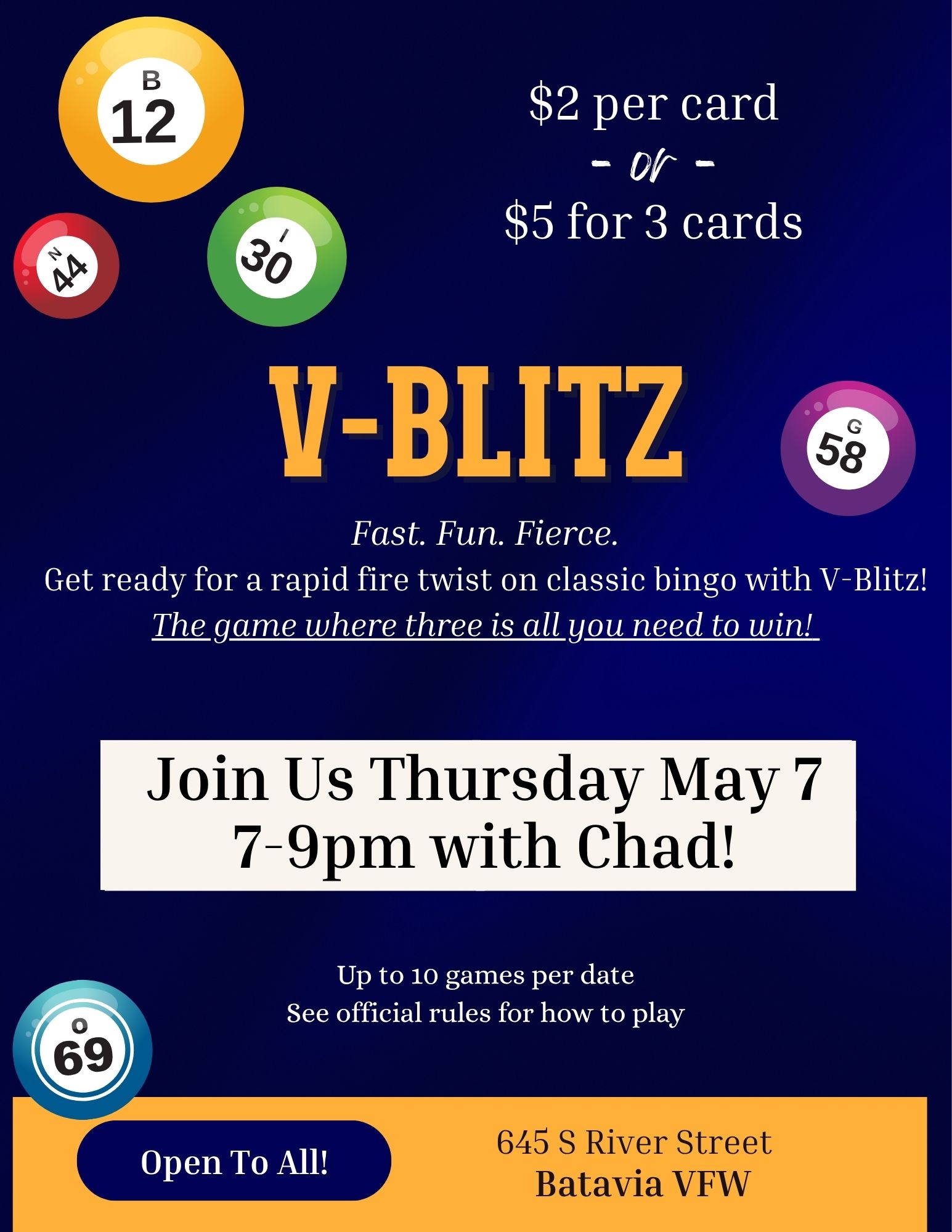 V Blitz Dates May 2026